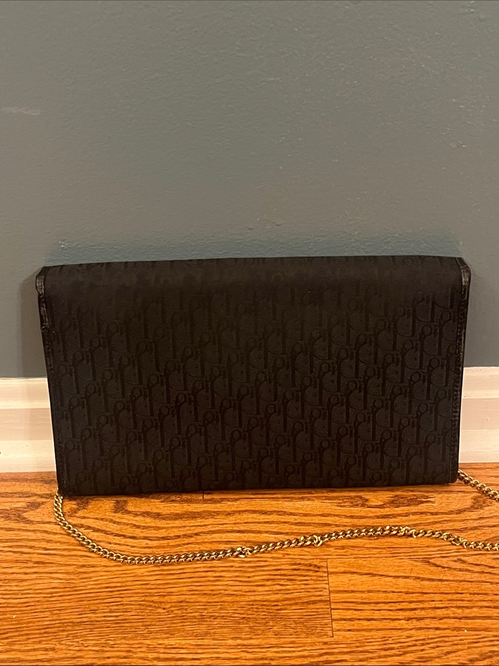 Christian Dior Trotter Canvas Chain Shoulder Bag Black - Picture 2 of 13